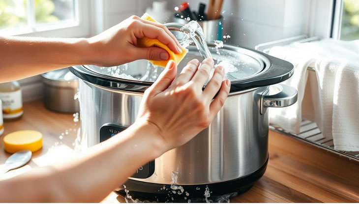 deep cleaning a slow cooker